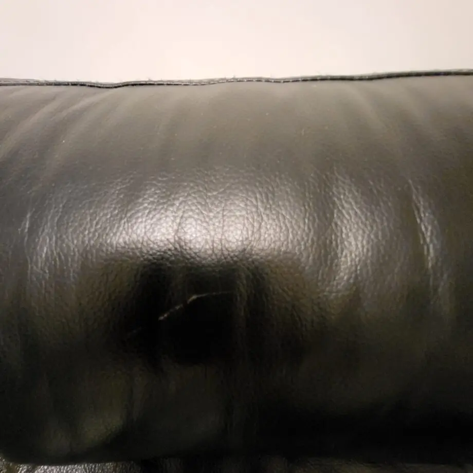 DFS black leather 3 seater sofa and matching chair