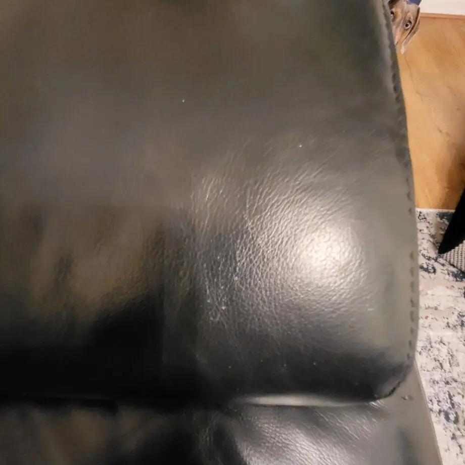 DFS black leather 3 seater sofa and matching chair