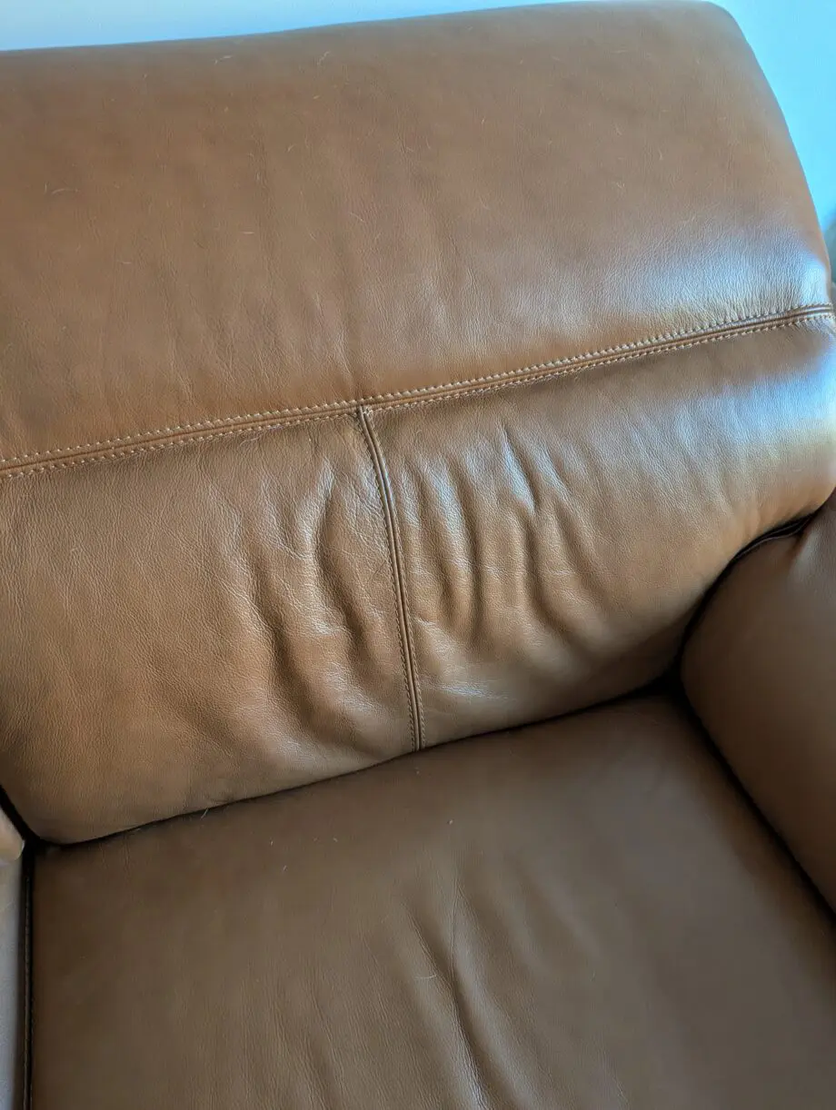 Sofology metz cognac leather. Power recliner and power headrest