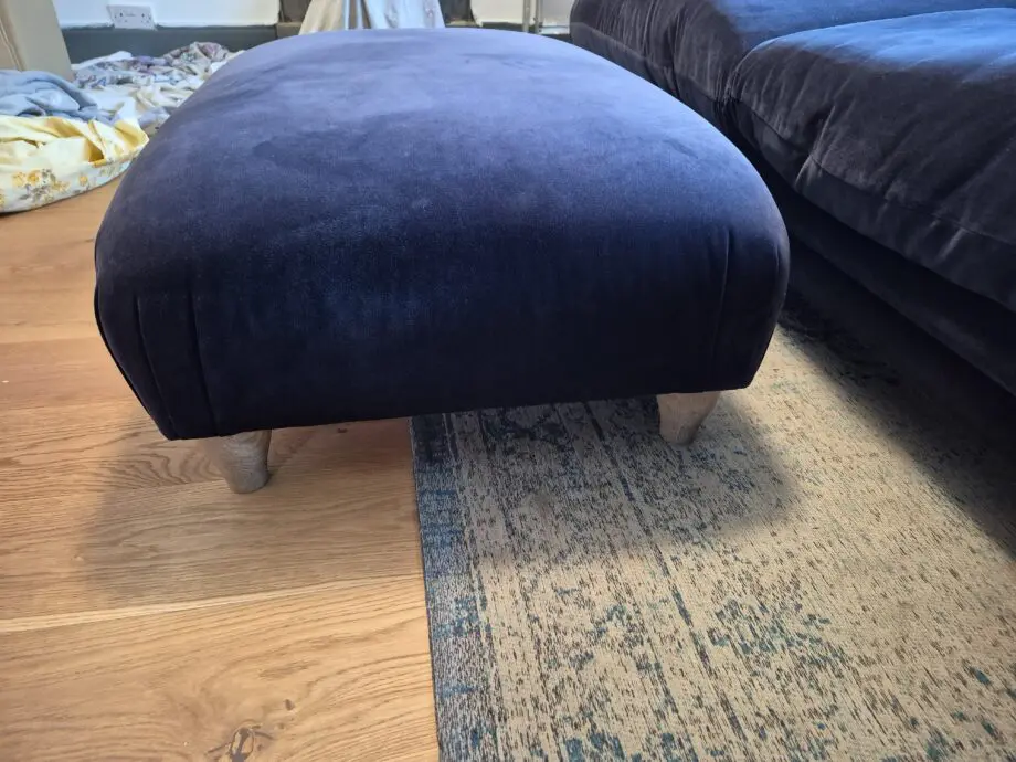 Loaf pudding sofa and sugar plum footstool