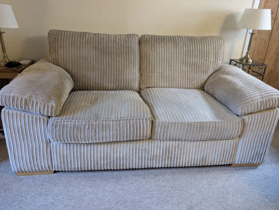 2 x Debenhams Fawn Jumbo Cord Sofas