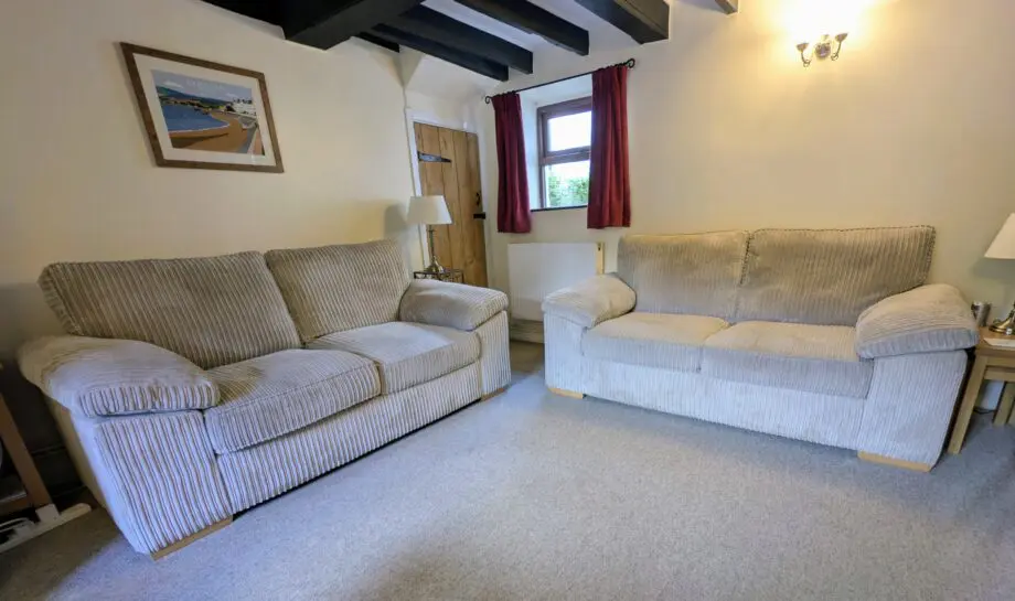 2 x Debenhams Fawn Jumbo Cord Sofas