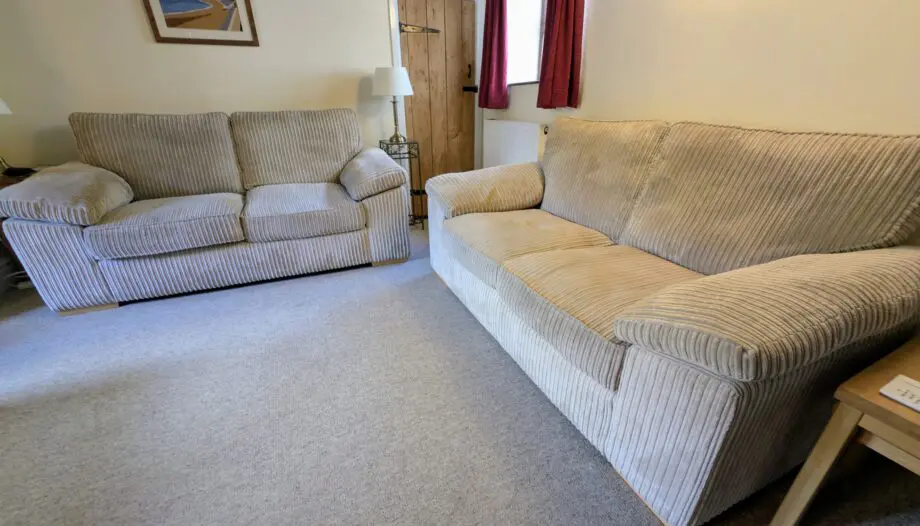 2 x Debenhams Fawn Jumbo Cord Sofas