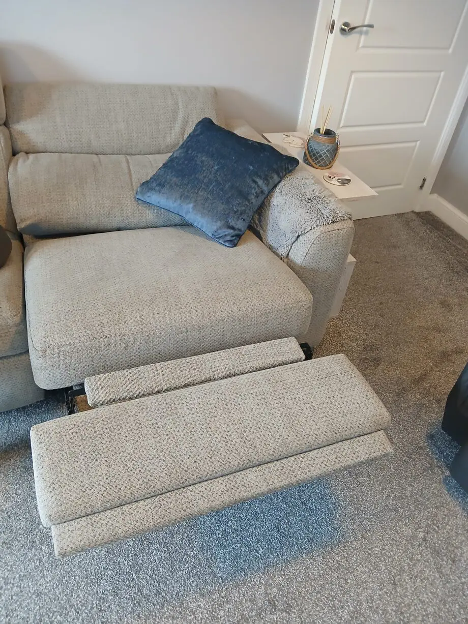 Light Grey Fabric 3 Seater Electric Recliner Sofa