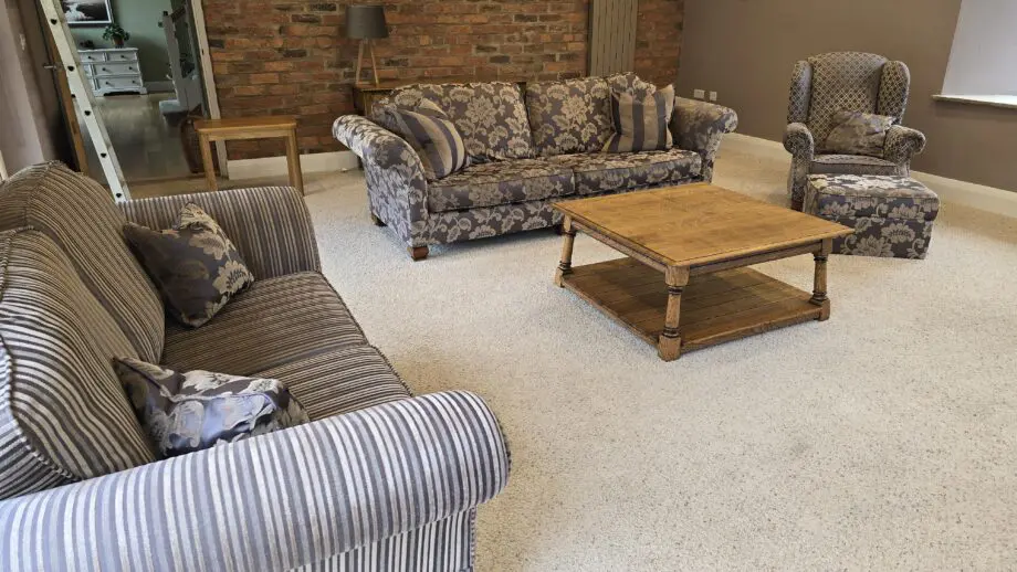 Sofa set with chair and footstool