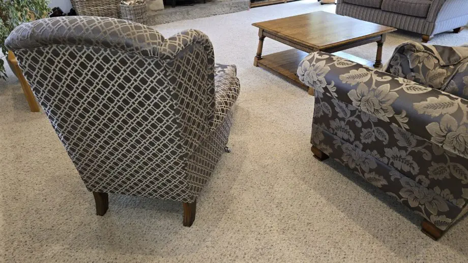Sofa set with chair and footstool