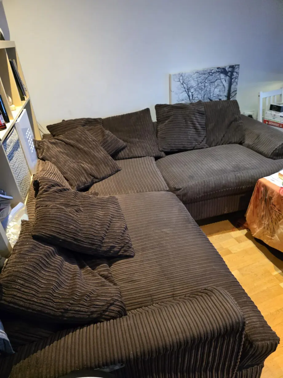 Brown corduroy Corner sofa