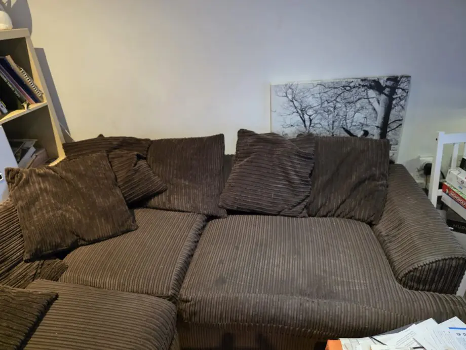 Brown corduroy Corner sofa