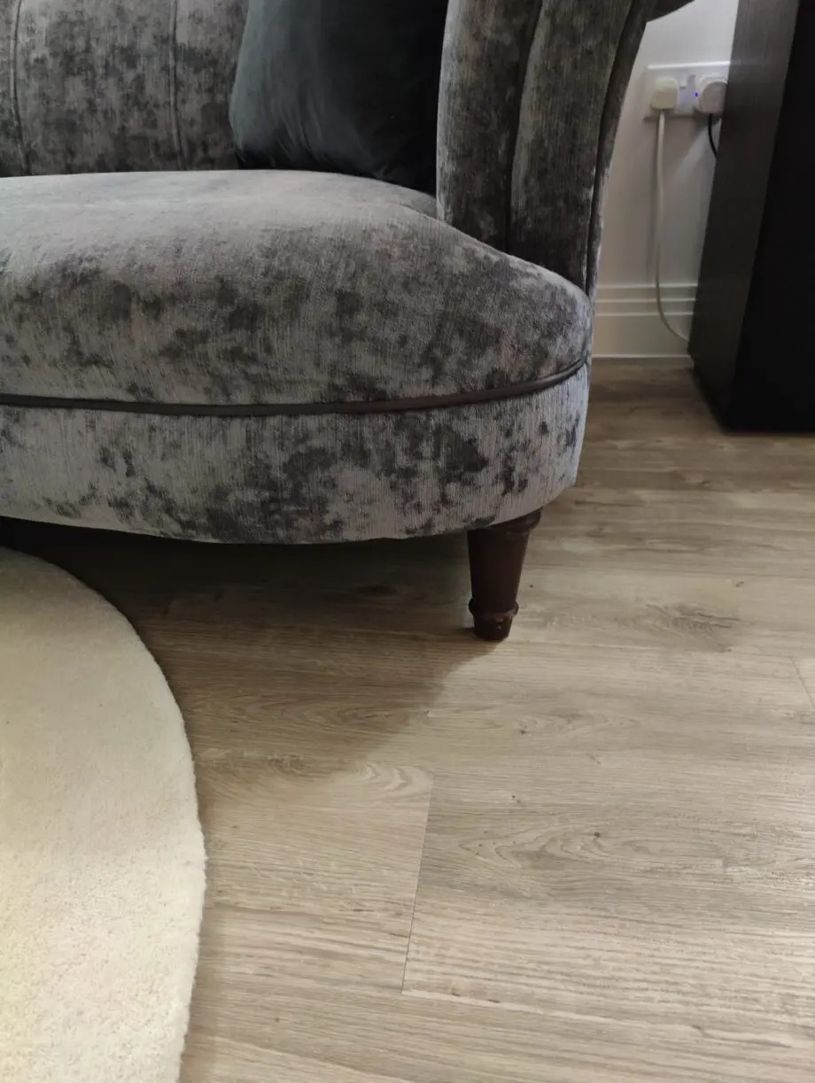 Dark grey crushed velvet sofa
