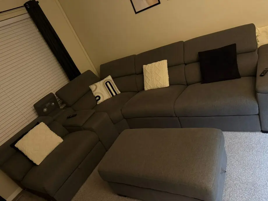 DFS Hike right facing Power recliner sofa with footstool and Single Arm chair , Charcoal grey