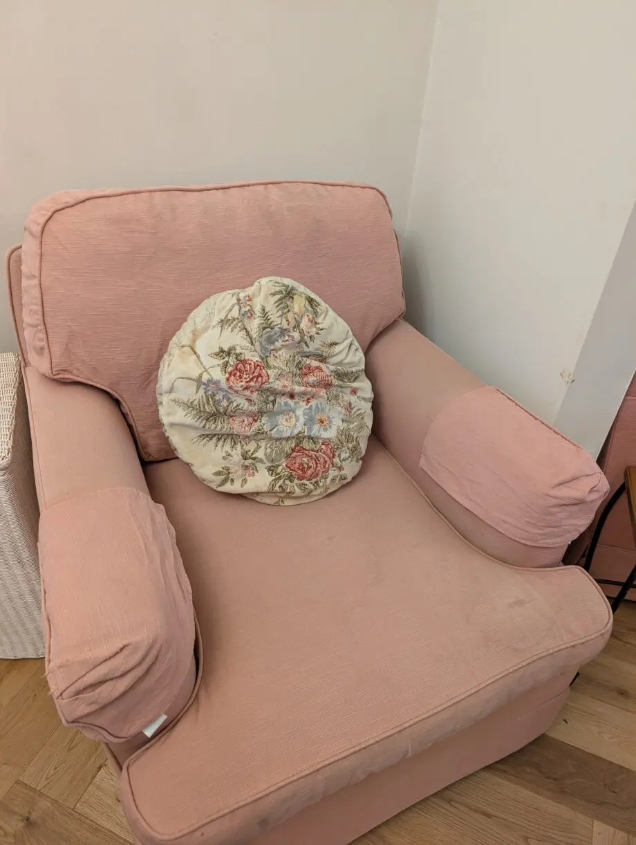 Two pink chairs