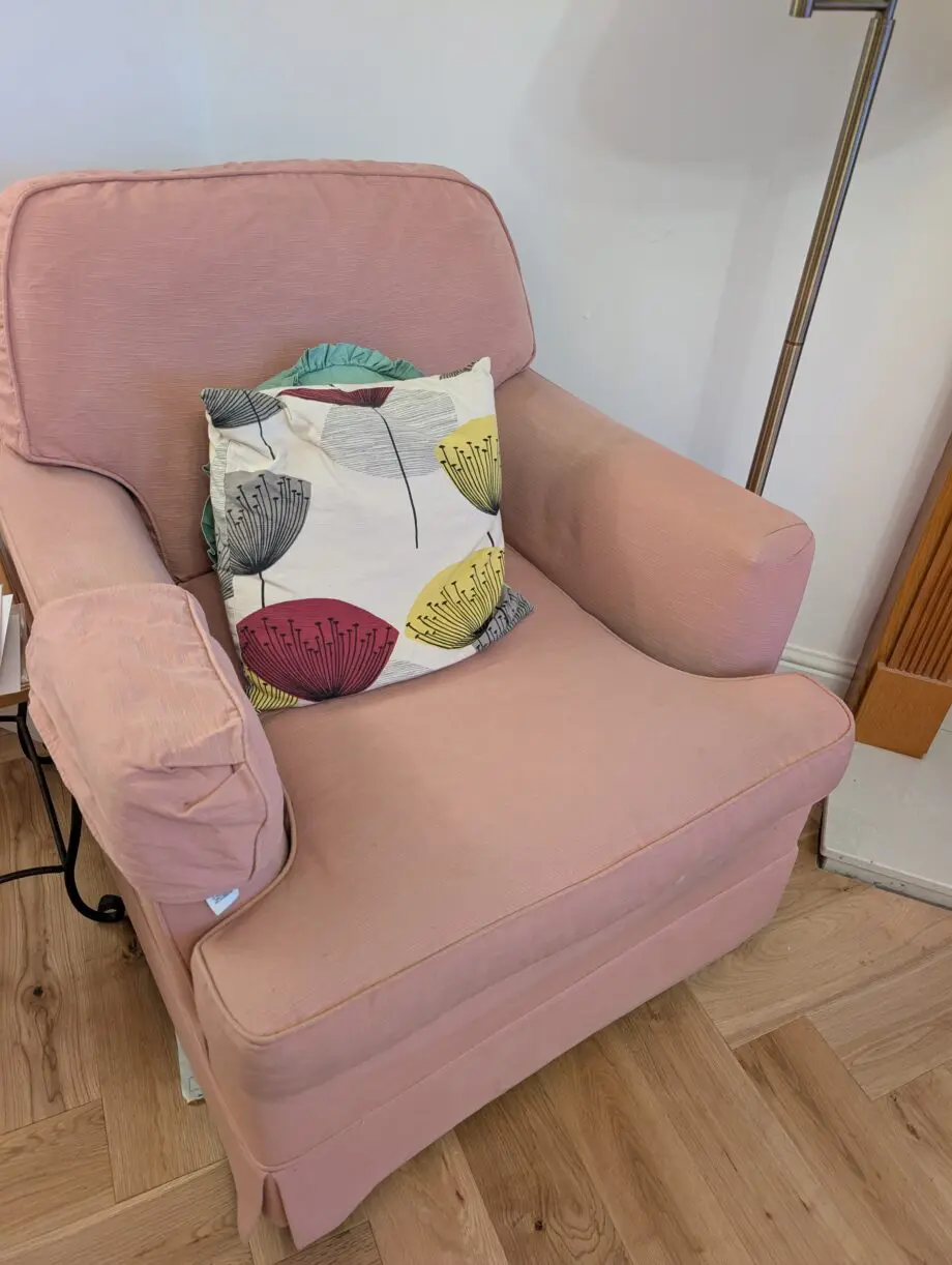 Two pink chairs