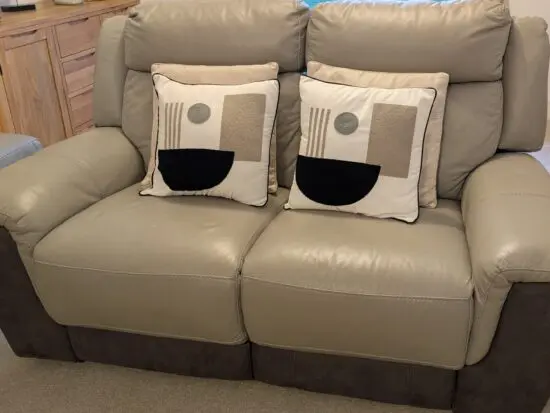 DFS grey recliner sofa set