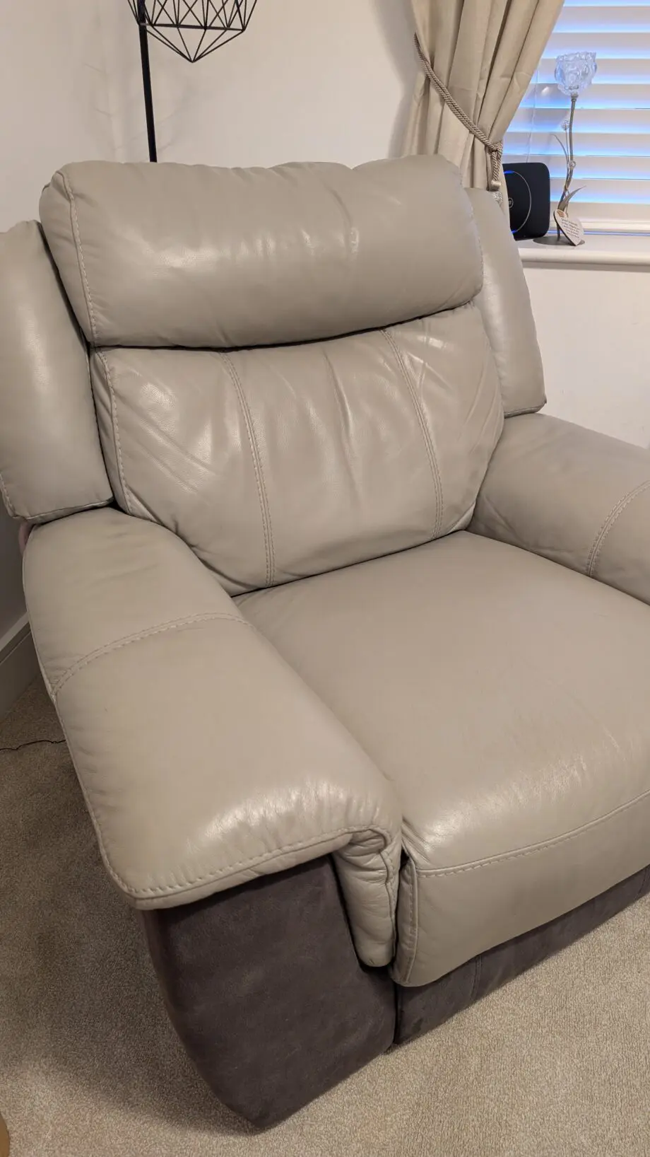 DFS grey recliner sofa set