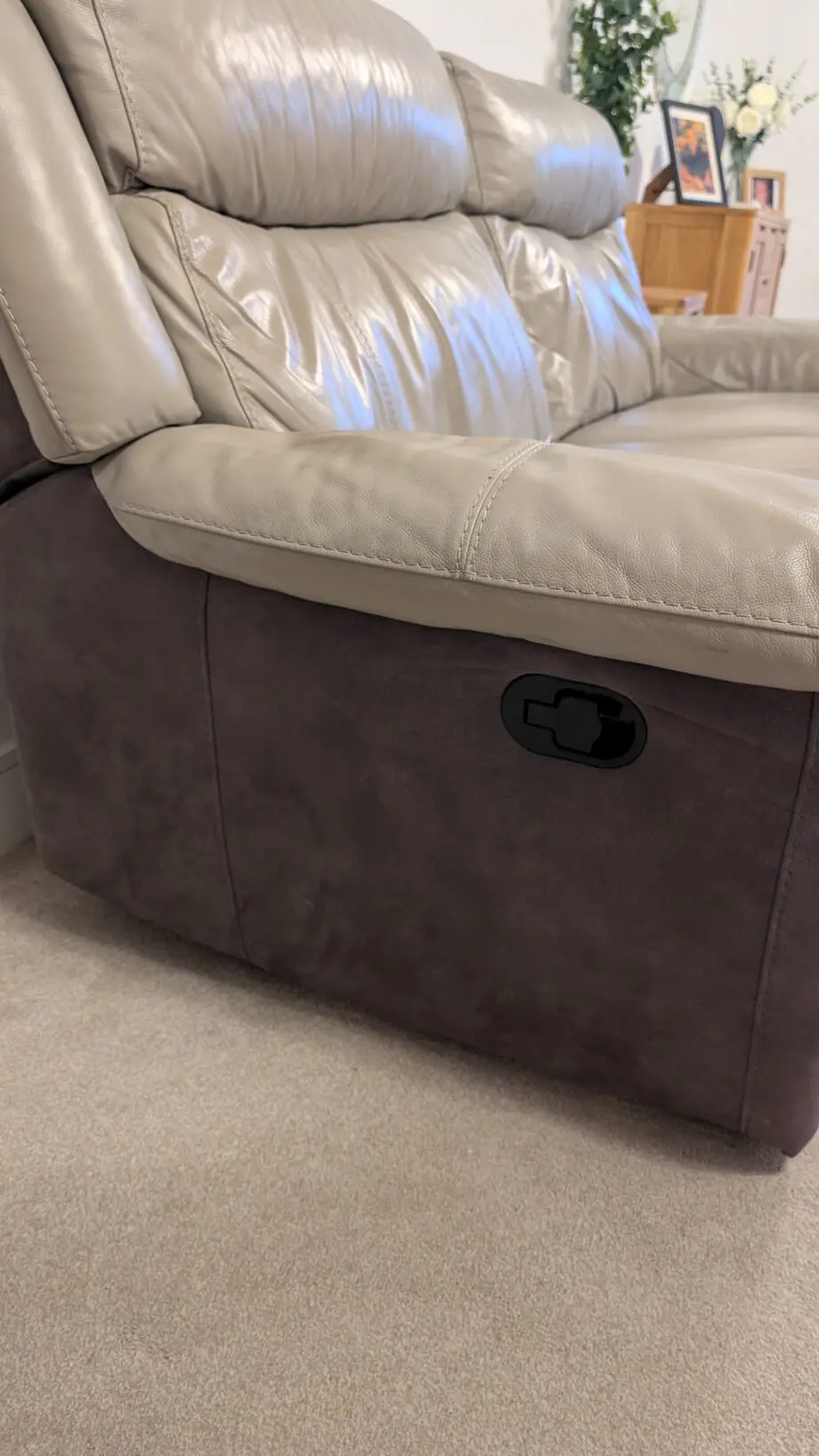 DFS grey recliner sofa set