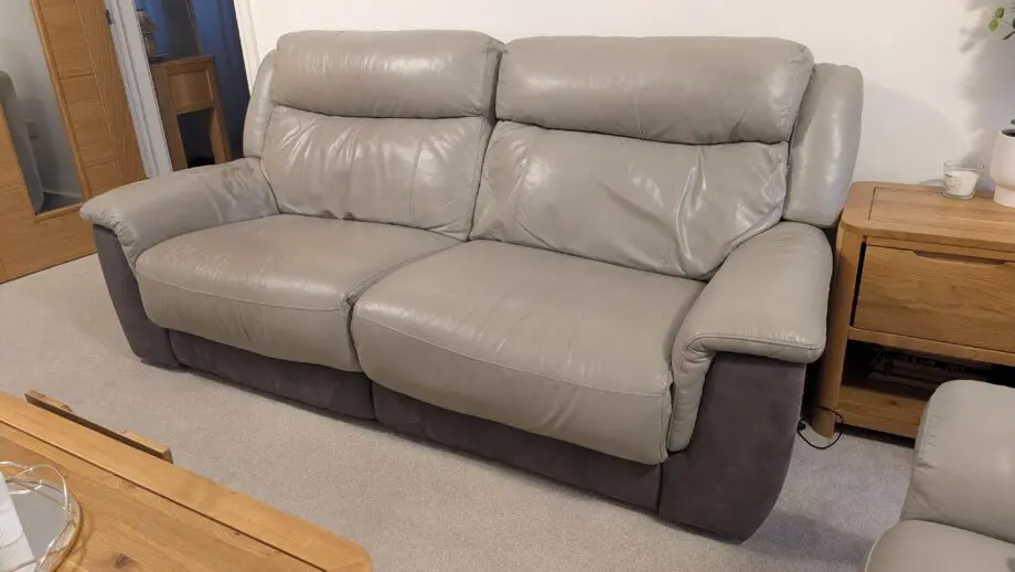 DFS grey recliner sofa set