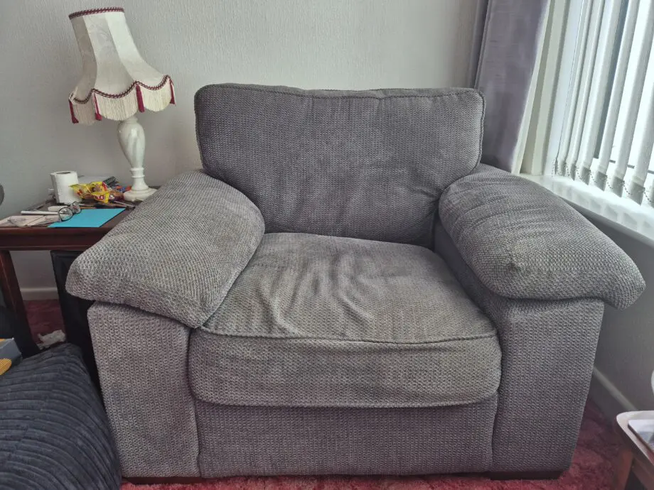 Furniture world 3 piece suit grey cord