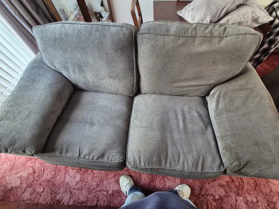 Furniture world 3 piece suit grey cord