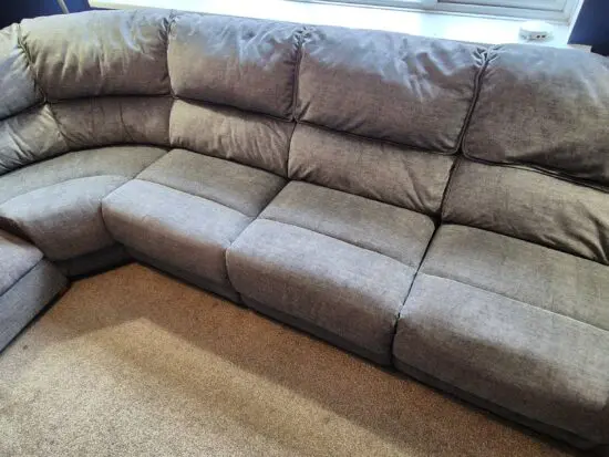 Oak Furniture Land GOODWOOD Charcoal Modular 4 Seat right hand Corner recliner with footstool