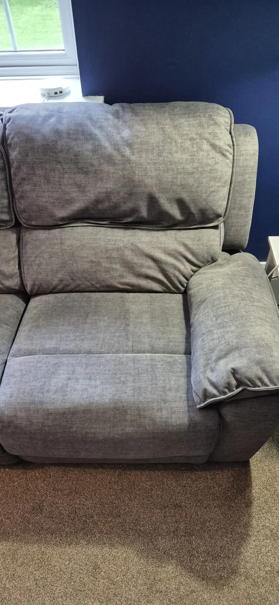 Oak Furniture Land GOODWOOD Charcoal Modular 4 Seat right hand Corner recliner with footstool