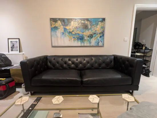 Capriotti 3-Seater Black Leather Sofa – Denelli Italia