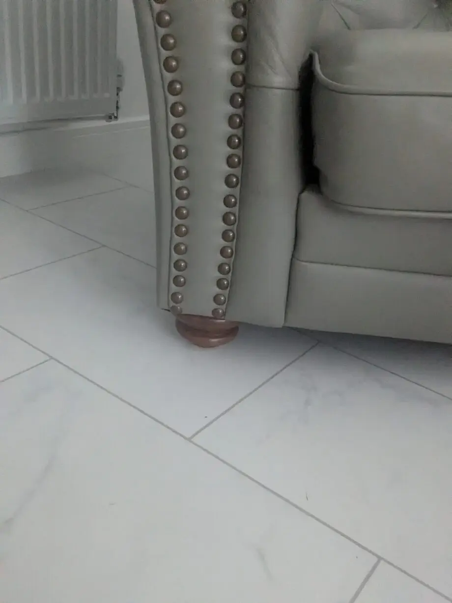 DFS leather Chesterfield sofa and armchair
