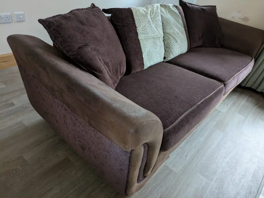 Brown 3/4 seater sofa