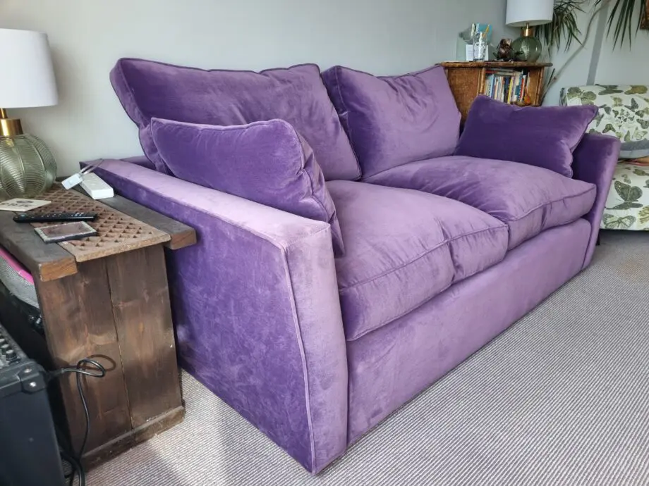 Sofa workshop luxury purple feather 4 seater sofa