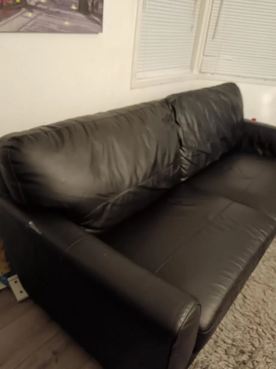 Habitat Milford 3 seater leather sofa black
