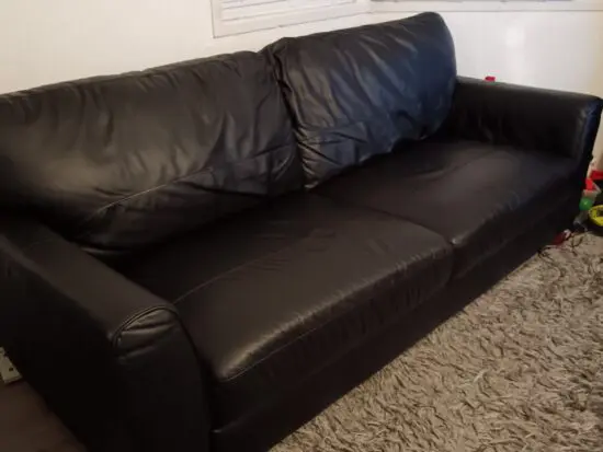 Habitat Milford 3 seater leather sofa black