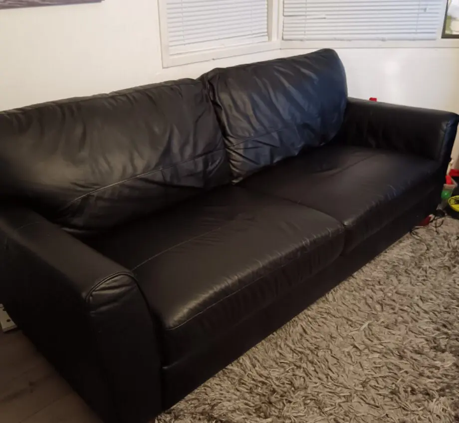 Habitat Milford 3 seater leather sofa black