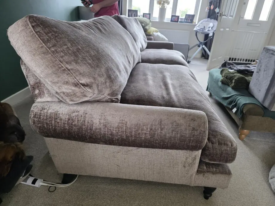 Next Erin deep relaxed sit 4 seater sofa and love chair in plush chenille mink