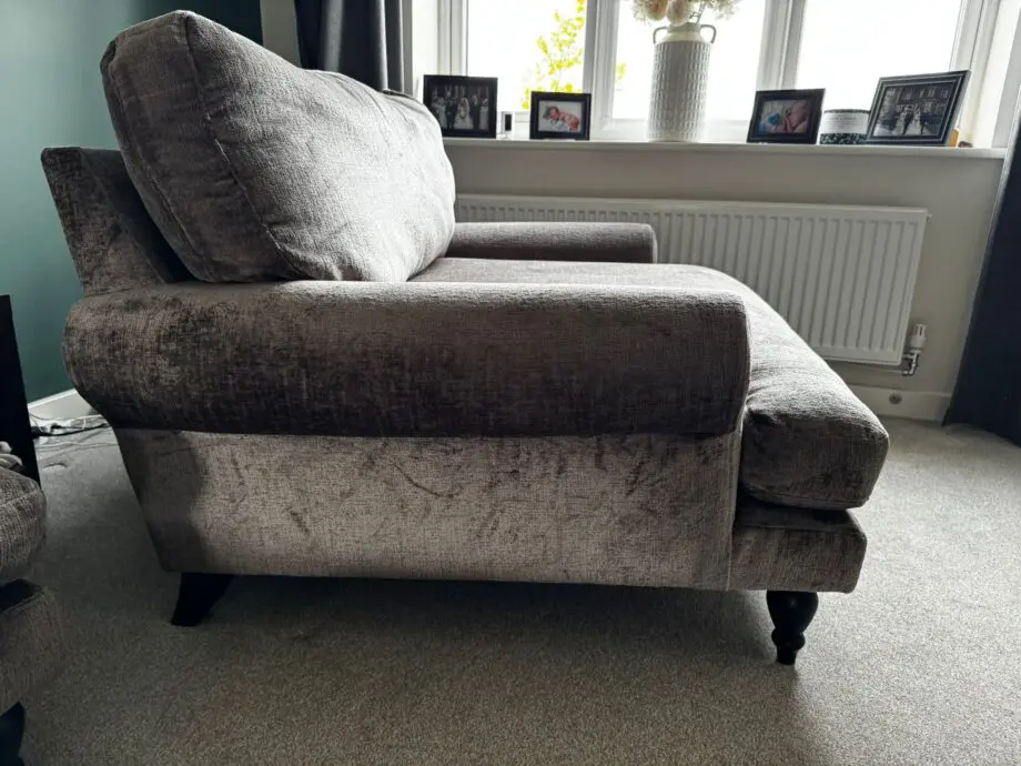 Next Erin deep relaxed sit 4 seater sofa and love chair in plush chenille mink
