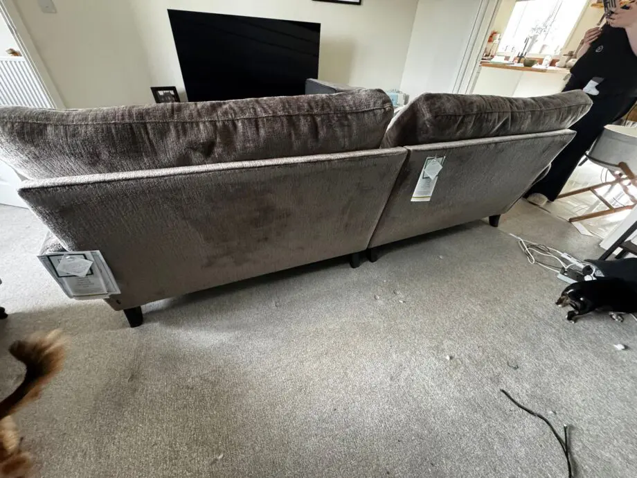 Next Erin deep relaxed sit 4 seater sofa and love chair in plush chenille mink