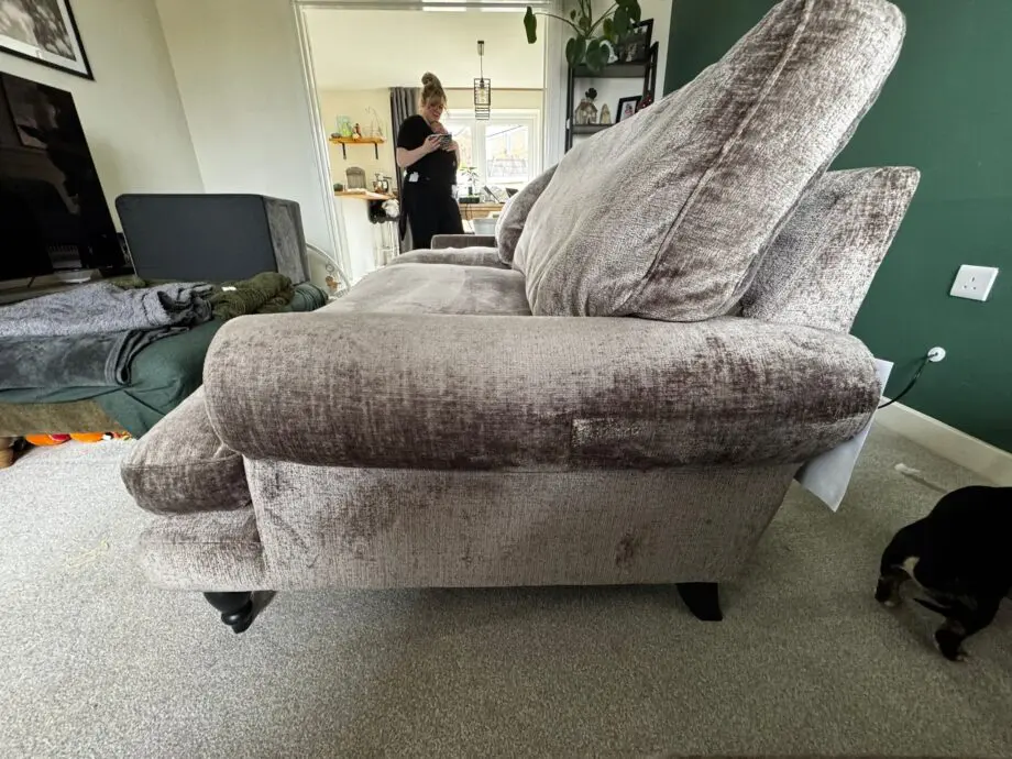 Next Erin deep relaxed sit 4 seater sofa and love chair in plush chenille mink