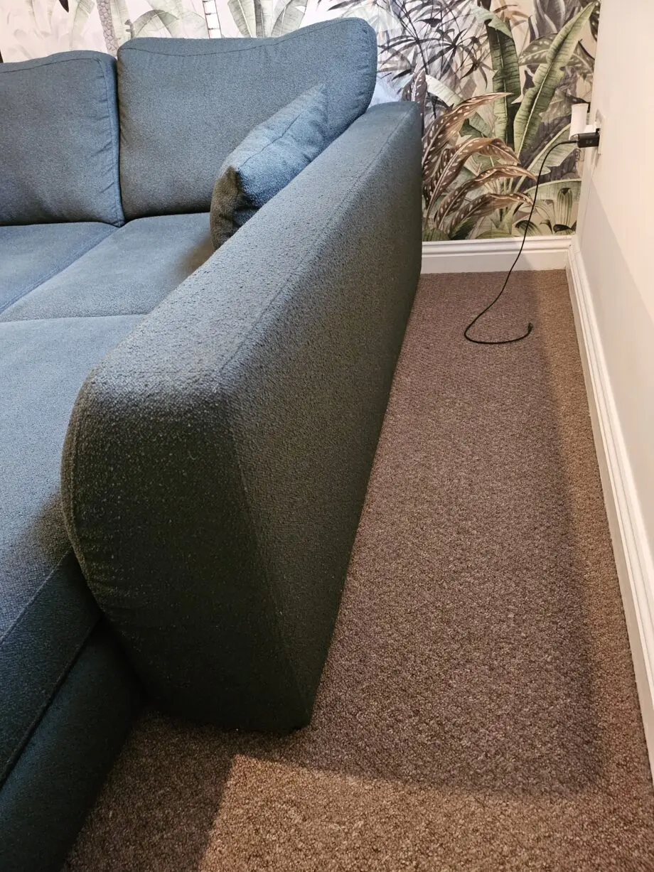 Calix Left Hand Facing 3 Piece Swivel Sofa Bed Chaise. Colour: Forest Green