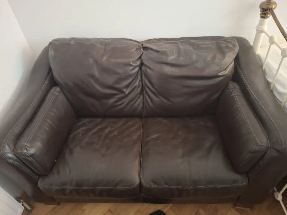 Dfs dark brown leather sofa