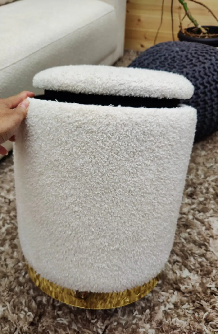 DFS Trevi Left Hand Facing 4 Seat Chaise End Sofa - Bouclé Fabric