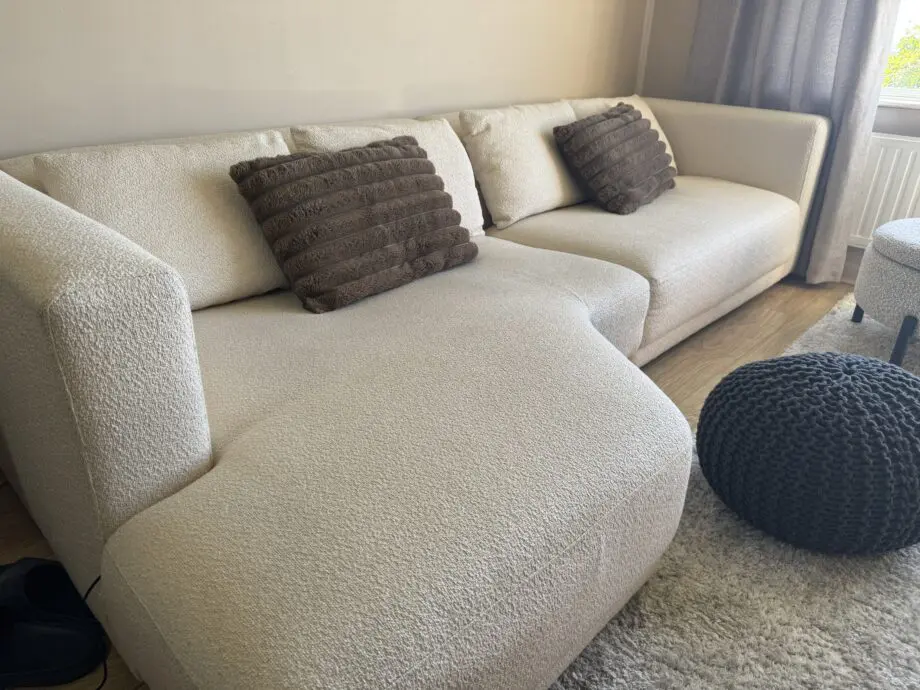 DFS Trevi Left Hand Facing 4 Seat Chaise End Sofa - Bouclé Fabric