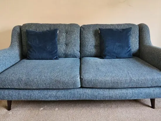 DFS FRENCH CONNECTION TEAL CAMDEN SOFA