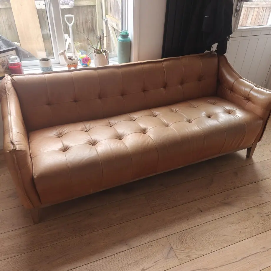 Tan Leather 3 seater sofa
