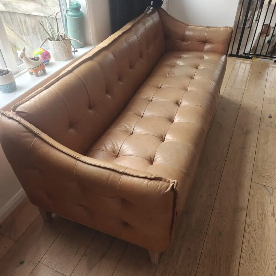 Tan Leather 3 seater sofa