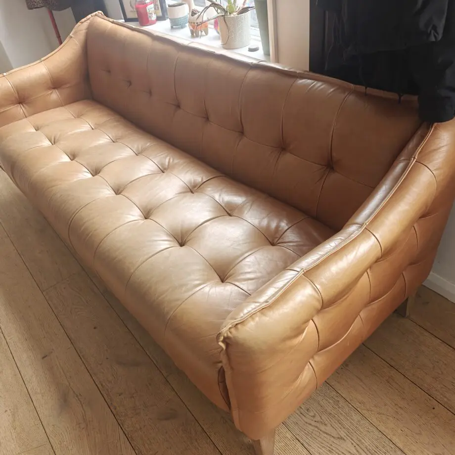 Tan Leather 3 seater sofa