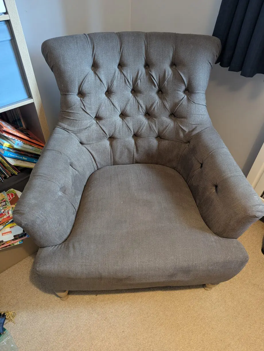Gallery Large Grey Wingback Armchair