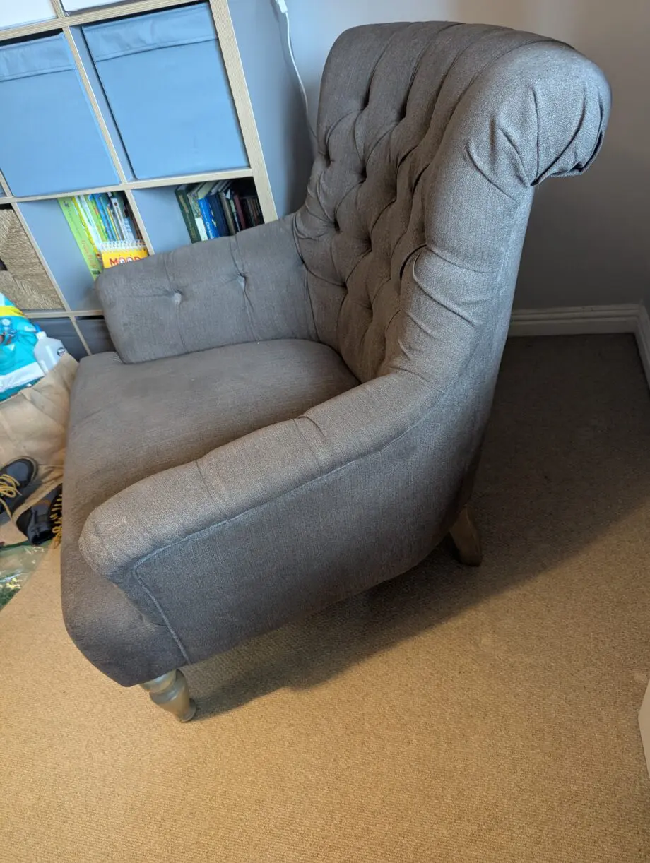 Gallery Large Grey Wingback Armchair