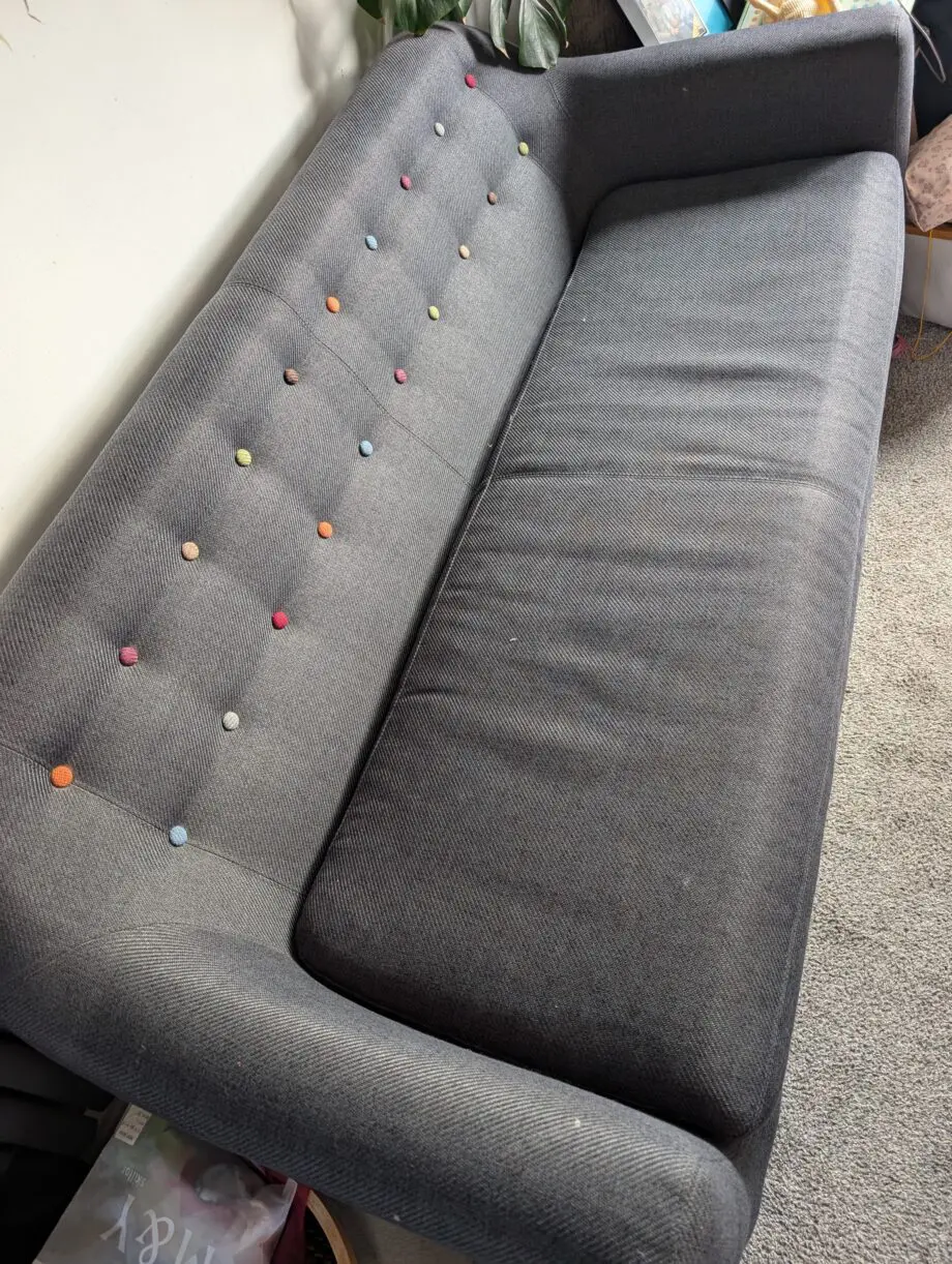 Made dark blue sofa