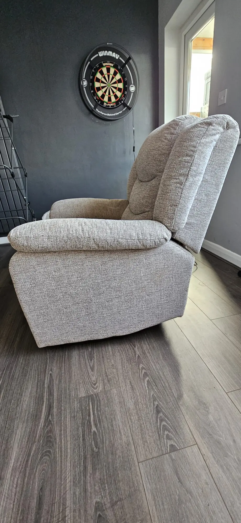 Single recliner chair grey