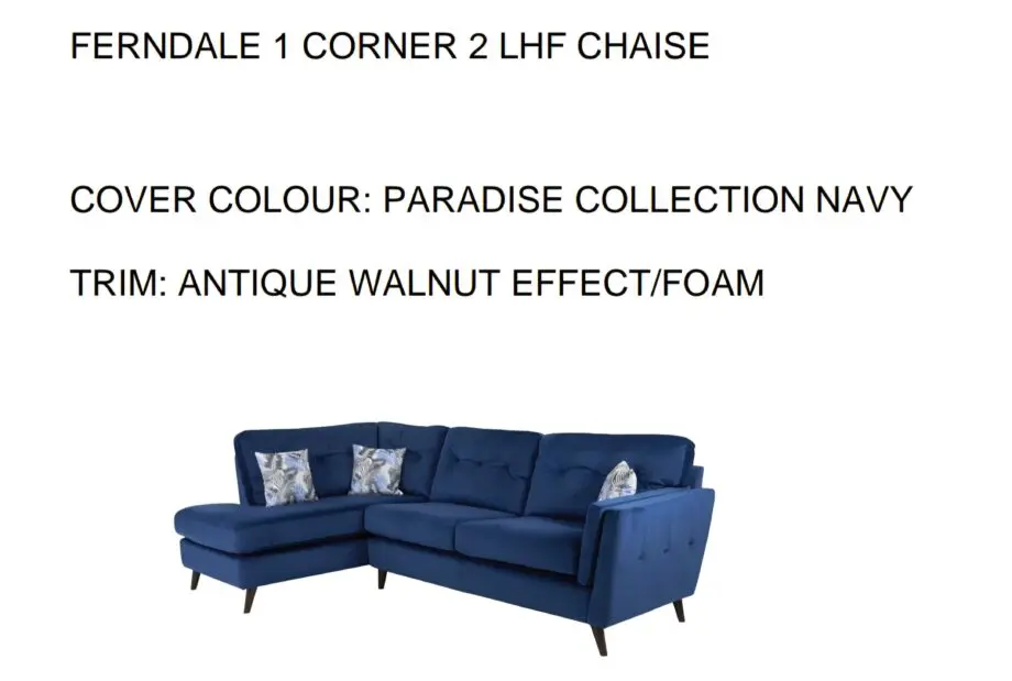 SCS Blue left hand corner sofa