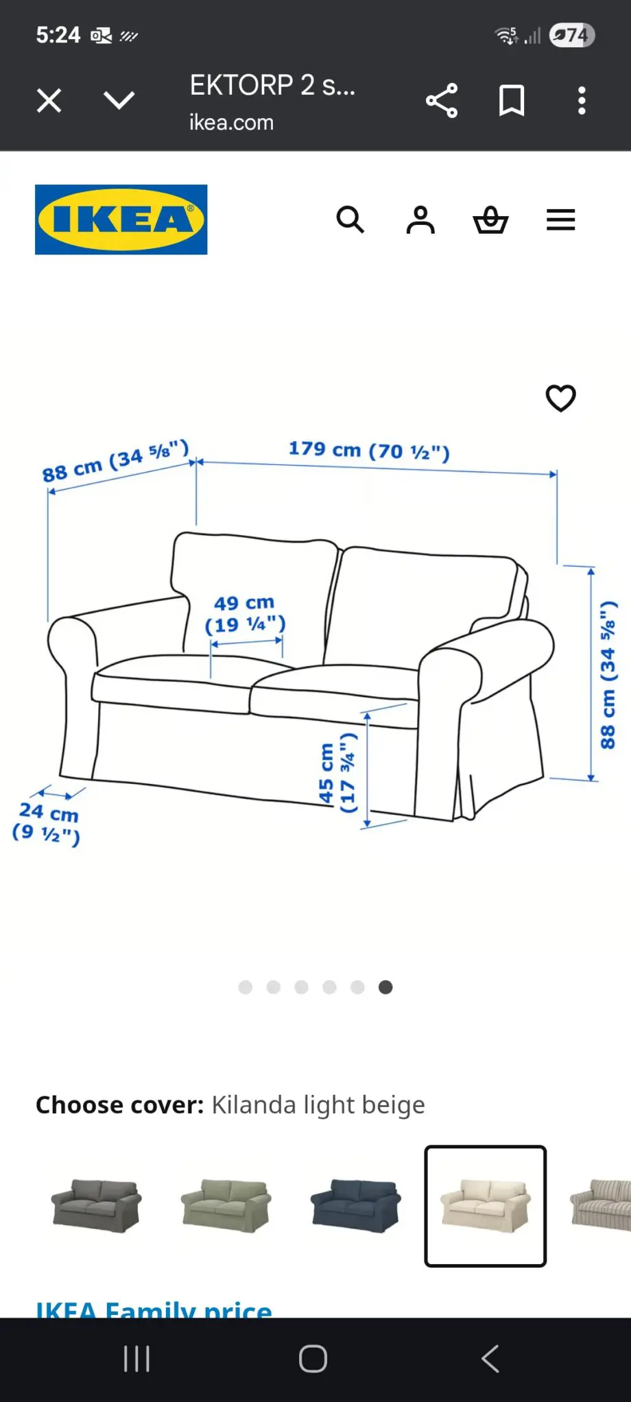 Ikea Ektorp 2-Seater Sofa