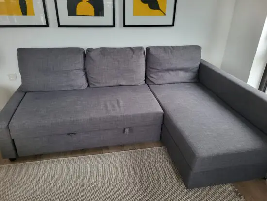 Ikea FRIHETEN Corner sofa-bed with storage, Skiftebo dark grey
